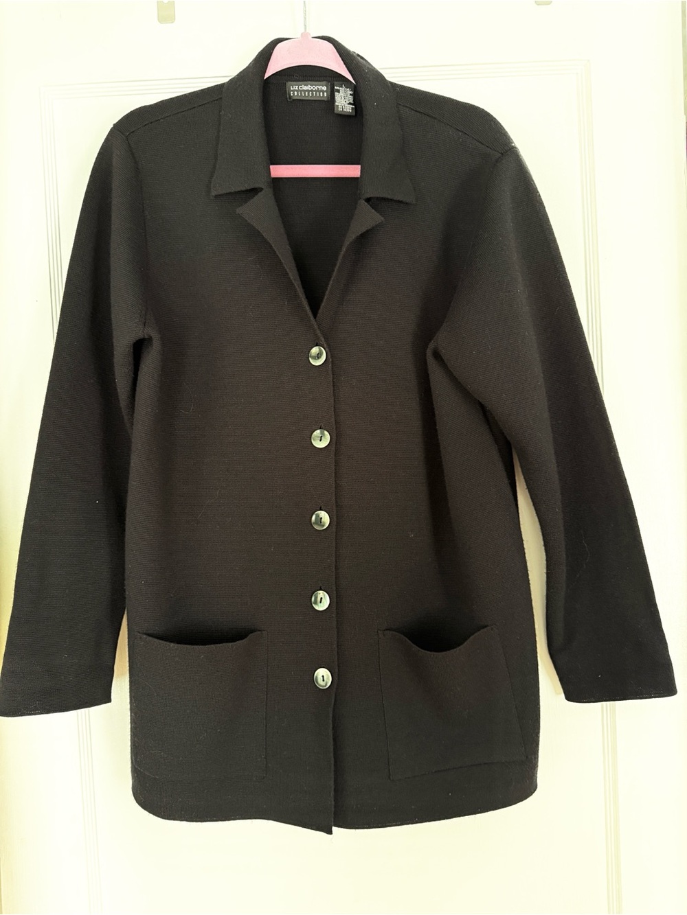 Liz Claiborne Collection Button Front Blazer in Black Like New